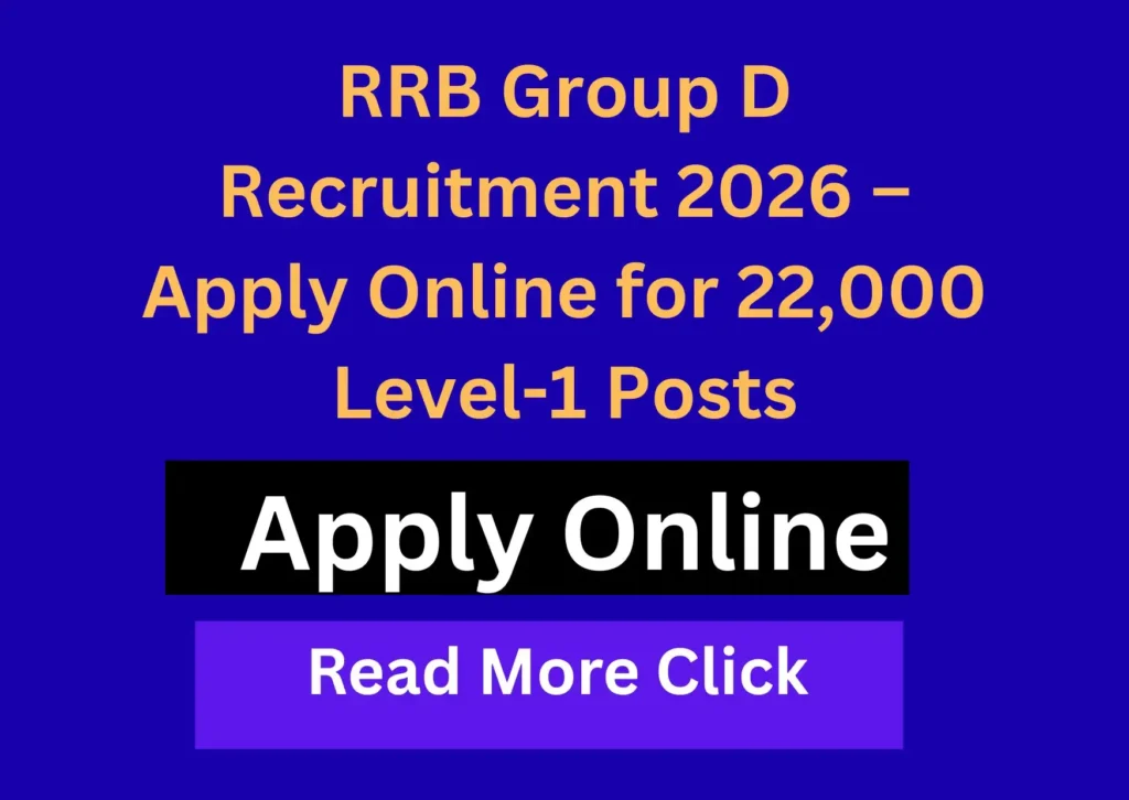 RRB Group D Recruitment 2026 Notification for 22,000 Level-1 Vacancies
